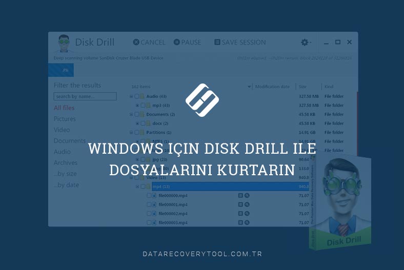 Windows için Disk Drill ile dosyalarını kurtarın