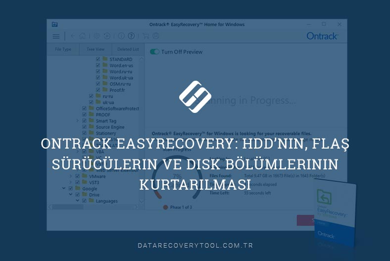 Ontrack EasyRecovery: HDD’nin, flaş sürücülerin ve disk bölümlerinin kurtarılması