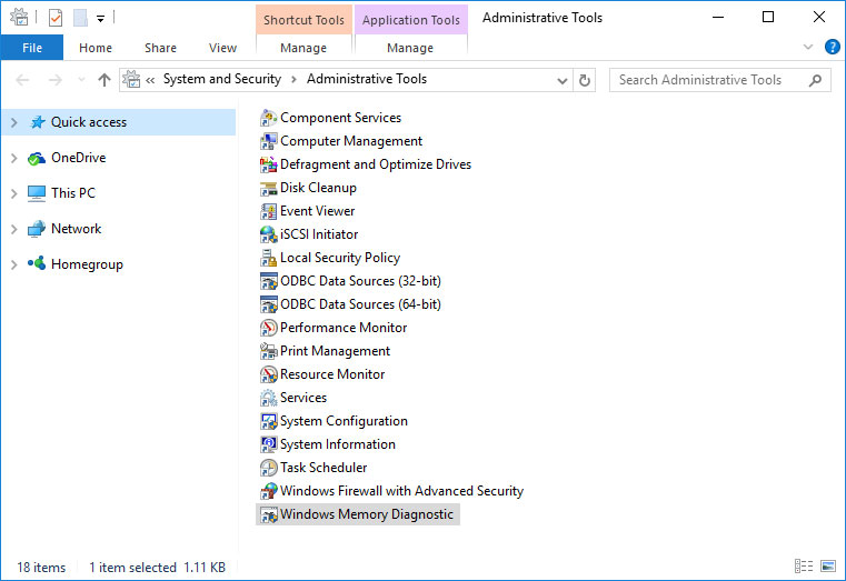 «INACCESSIBLE_BOOT_DEVICE» 0x0000007B: Denetim Masası aracılığıyla bellek denetimi çalıştırılma