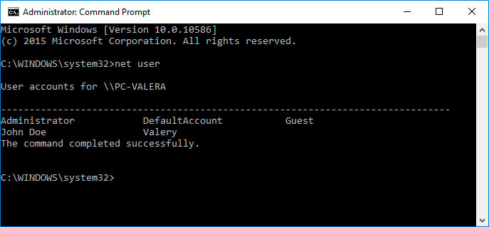 Dell dizüstü bilgisayarından net user komut satırı