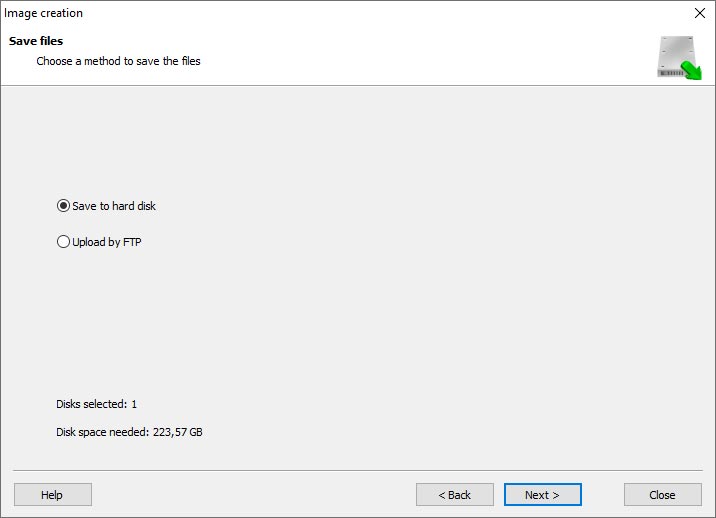 Hetman Raid Recovery: PC'nize bağlı herhangi bir sürücüyü seçebilir veya görüntüyü FTP yoluyla kaydedebilirsiniz.