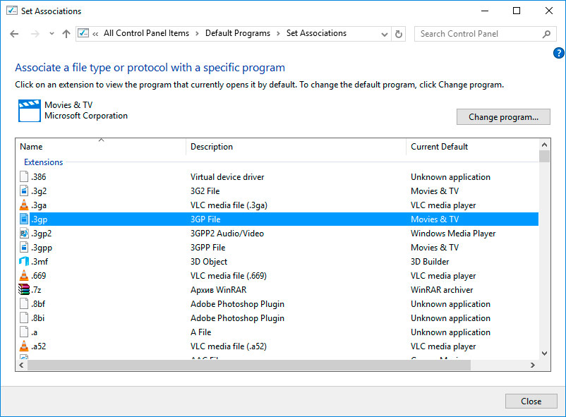 Dosya türlerini veya protokollerini belirli Windows Server 2019 programlarıyla eşleşme