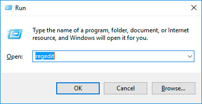 Windows 10 regedit  komutu çalıştırma