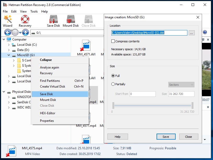 Hetman Partition Recovery - ekran görüntüsü